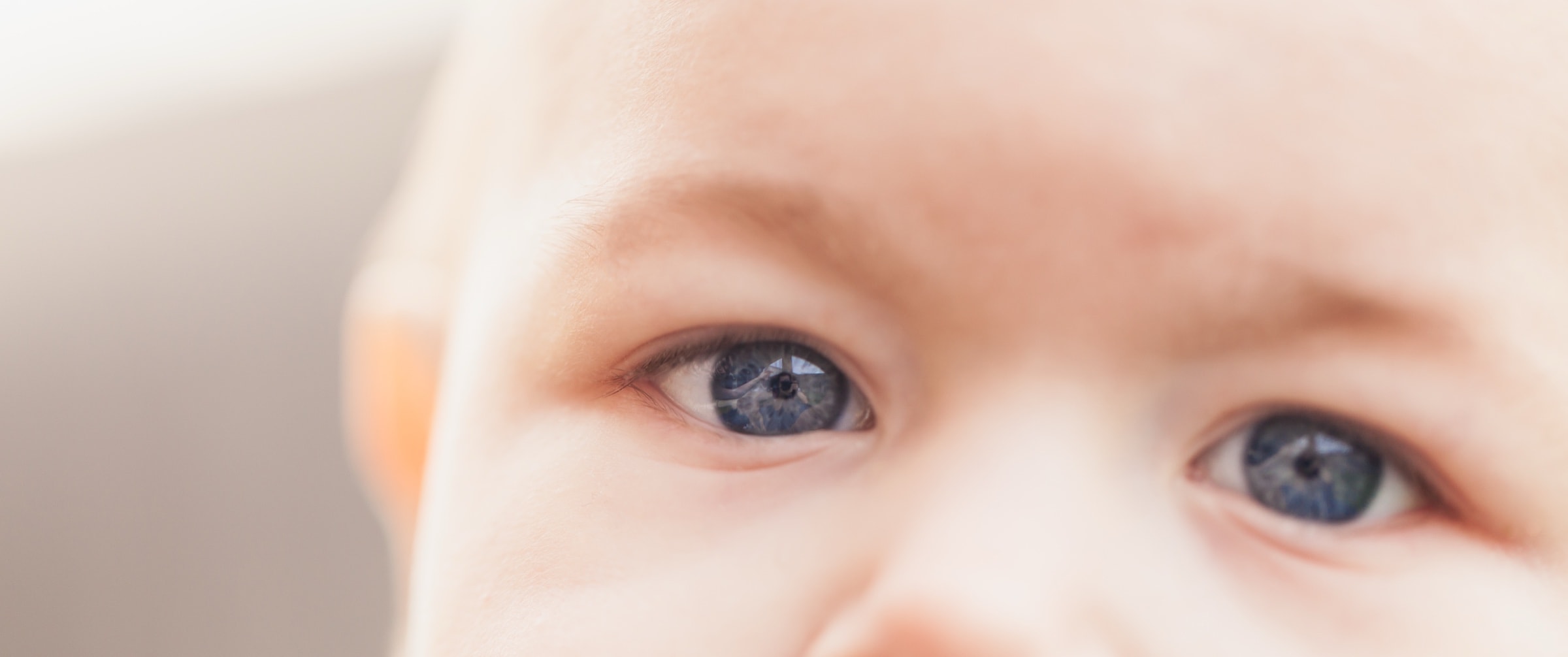 Close-up of an alert baby's eyes
